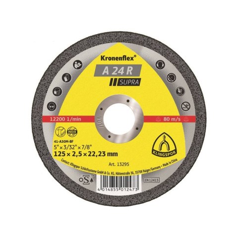 TARCZA PŁASKA A24R T1A 400*4.5*32 292932 KLINGSPOR TARCZA PŁASKA A24R T1A 400*4.5*32 292932 KLINGSPOR