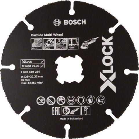 TARCZA TNĄCA X-LOCK CARBIDE MULTI WHEEL 125*1*22.23 10 SZT. BOSCH TARCZA TNĄCA X-LOCK CARBIDE MULTI WHEEL 125*1*22.23 10 SZT. BOSCH