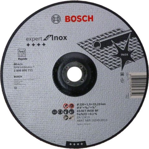 TARCZA WYPUKŁA T27 230*22*1.9 BOSCH RAPIDO BOSCH TARCZA WYPUKŁA T27 230*22*1.9 BOSCH RAPIDO BOSCH