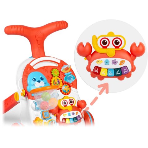 Pchacz stolik edukacyjny 2w1 RK-810 biało-czerwony Ricokids Pchacz stolik edukacyjny 2w1 RK-810 biało-czerwony Ricokids
