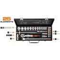 ZESTAW KLUCZY NASADOWYCH 1/2'' 25 CZĘŚCI NEO ZESTAW KLUCZY NASADOWYCH 1/2'' 25 CZĘŚCI NEO
