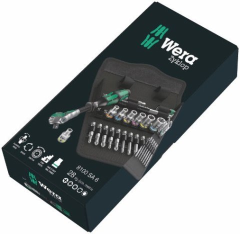 ZESTAW KLUCZY NASADOWYCH ZYLKOP 1/4'' 5-13 MM,16 CZ. WERA ZESTAW KLUCZY NASADOWYCH ZYLKOP 1/4'' 5-13 MM,16 CZ. WERA
