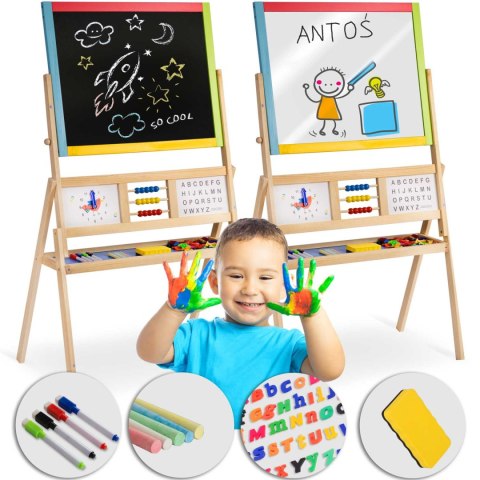 Duża magnetyczna kredowa tablica obrotowa z zegarem Ricokids - wielokolorowa Ricokids Duża magnetyczna kredowa tablica obrotowa z zegarem Ricokids - wielokolorowa Ricokids