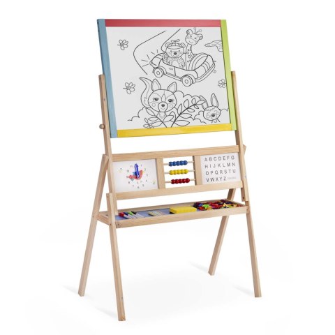 Duża magnetyczna kredowa tablica obrotowa z zegarem Ricokids - wielokolorowa Ricokids Duża magnetyczna kredowa tablica obrotowa z zegarem Ricokids - wielokolorowa Ricokids