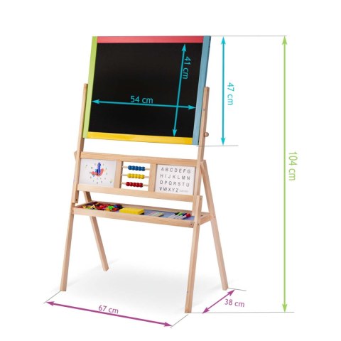 Duża magnetyczna kredowa tablica obrotowa z zegarem Ricokids - wielokolorowa Ricokids Duża magnetyczna kredowa tablica obrotowa z zegarem Ricokids - wielokolorowa Ricokids