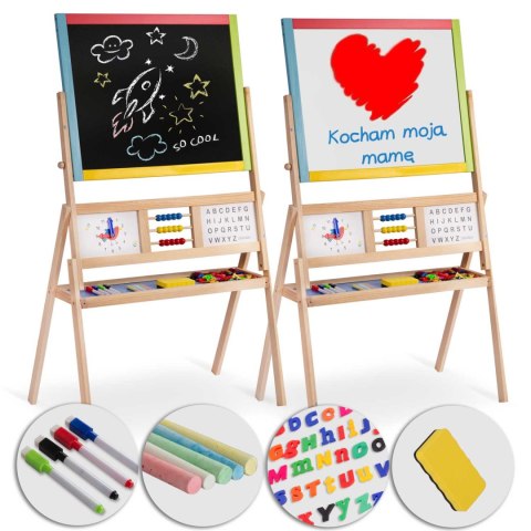 Duża magnetyczna kredowa tablica obrotowa z zegarem Ricokids - wielokolorowa Ricokids Duża magnetyczna kredowa tablica obrotowa z zegarem Ricokids - wielokolorowa Ricokids