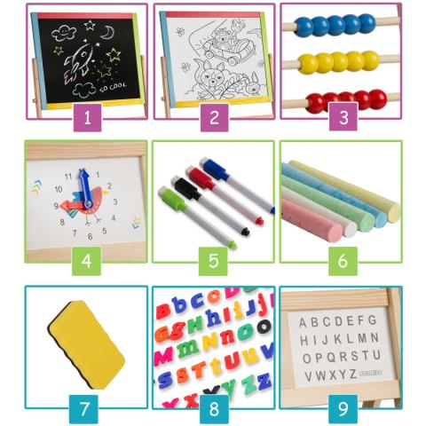 Duża magnetyczna kredowa tablica obrotowa z zegarem Ricokids - wielokolorowa Ricokids Duża magnetyczna kredowa tablica obrotowa z zegarem Ricokids - wielokolorowa Ricokids