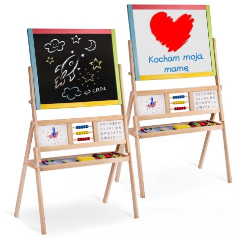 Duża magnetyczna kredowa tablica obrotowa z zegarem Ricokids - wielokolorowa Ricokids Duża magnetyczna kredowa tablica obrotowa z zegarem Ricokids - wielokolorowa Ricokids