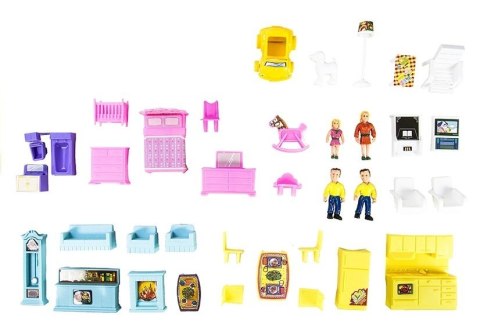 Duży domek dla lalek z akcesoriami + Meble 69cm LEAN Toys Duży domek dla lalek z akcesoriami + Meble 69cm LEAN Toys