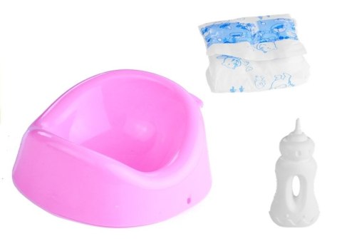 Lalka Bobas W Szlafroku Butelka Nocnik Pampers Gra LEAN Toys Lalka Bobas W Szlafroku Butelka Nocnik Pampers Gra LEAN Toys