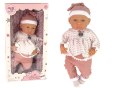 Lalka Bobas 46 cm Różowa Smoczek Kocyk Piórka LEAN Toys