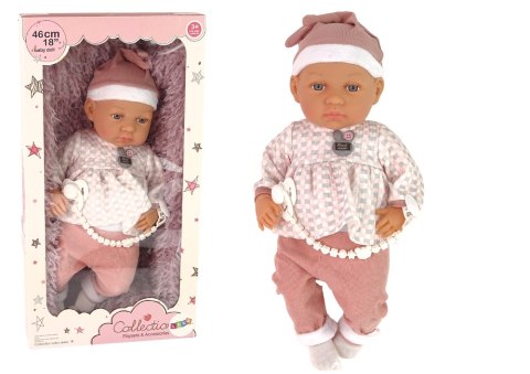 Lalka Bobas 46 cm Różowa Smoczek Kocyk Piórka LEAN Toys Lalka Bobas 46 cm Różowa Smoczek Kocyk Piórka LEAN Toys