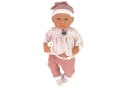 Lalka Bobas 46 cm Różowa Smoczek Kocyk Piórka LEAN Toys