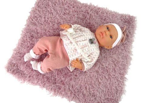 Lalka Bobas 46 cm Różowa Smoczek Kocyk Piórka LEAN Toys Lalka Bobas 46 cm Różowa Smoczek Kocyk Piórka LEAN Toys