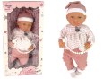 Lalka Bobas 46 cm Różowa Smoczek Kocyk Piórka LEAN Toys
