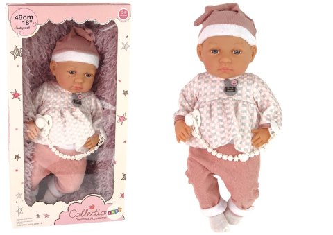 Lalka Bobas 46 cm Różowa Smoczek Kocyk Piórka LEAN Toys Lalka Bobas 46 cm Różowa Smoczek Kocyk Piórka LEAN Toys