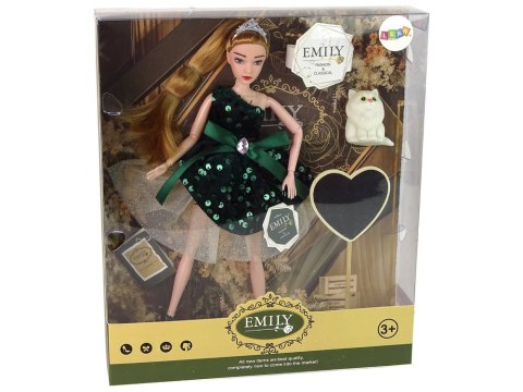 Lalka Dla Dzieci Emily Drewniane Serce Biały Kotek LEAN Toys Lalka Dla Dzieci Emily Drewniane Serce Biały Kotek LEAN Toys