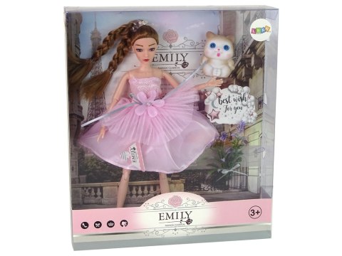 Lalka Dla Dzieci Emily Warkocze Kot Kwiaty LEAN Toys Lalka Dla Dzieci Emily Warkocze Kot Kwiaty LEAN Toys