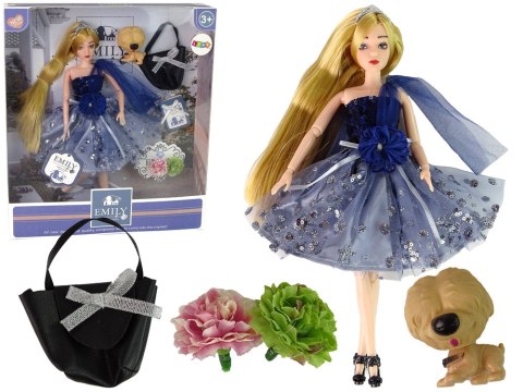 Lalka Dla Dzieci Emily Z Pieskiem Torebką Kwiatami LEAN Toys Lalka Dla Dzieci Emily Z Pieskiem Torebką Kwiatami LEAN Toys