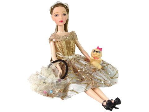 Lalka Dla Dzieci Emily z Pieskiem Długie Włosy LEAN Toys Lalka Dla Dzieci Emily z Pieskiem Długie Włosy LEAN Toys