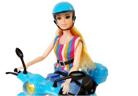 Lalka ze Skuterem Kask Akcesoria LEAN Toys Lalka ze Skuterem Kask Akcesoria LEAN Toys