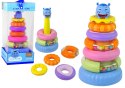 Piramidka Edukacyjna Kolorowe Obręcze LEAN Toys Piramidka Edukacyjna Kolorowe Obręcze LEAN Toys