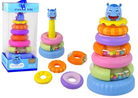 Piramidka Edukacyjna Kolorowe Obręcze LEAN Toys Piramidka Edukacyjna Kolorowe Obręcze LEAN Toys