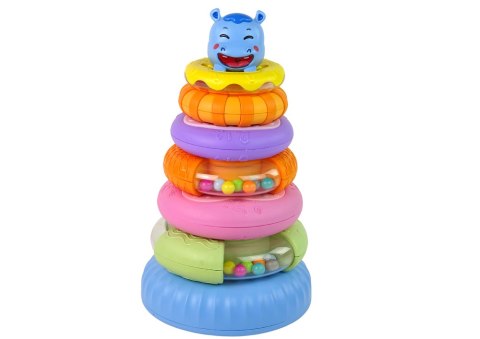 Piramidka Edukacyjna Kolorowe Obręcze LEAN Toys Piramidka Edukacyjna Kolorowe Obręcze LEAN Toys