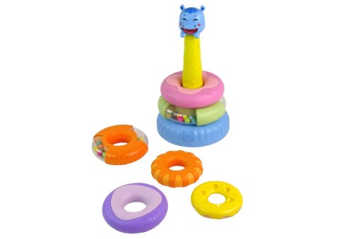 Piramidka Edukacyjna Kolorowe Obręcze LEAN Toys Piramidka Edukacyjna Kolorowe Obręcze LEAN Toys