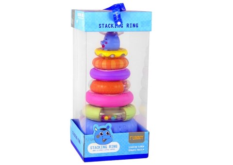 Piramidka Edukacyjna Kolorowe Obręcze LEAN Toys Piramidka Edukacyjna Kolorowe Obręcze LEAN Toys