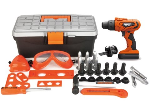 Zestaw Majsterkowicza Skrzynka Narzędzia Wiertarka Na Baterie LEAN Toys Zestaw Majsterkowicza Skrzynka Narzędzia Wiertarka Na Baterie LEAN Toys