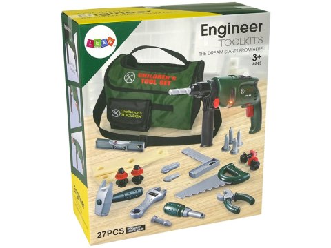 Zestaw Majsterkowicza w Torbie Wiertarka Młotek Piła Klucz Francuski LEAN Toys Zestaw Majsterkowicza w Torbie Wiertarka Młotek Piła Klucz Francuski LEAN Toys