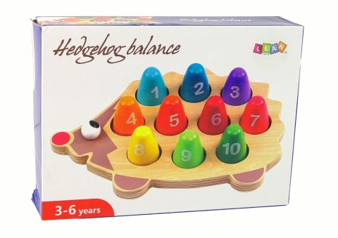 Drewniany Jeż Edukacyjny 10 Pionków Kolorowy LEAN Toys Drewniany Jeż Edukacyjny 10 Pionków Kolorowy LEAN Toys