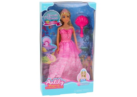 Lalka Anlily Syrenia Księżniczka Różowa Sukienka Szczotka LEAN Toys Lalka Anlily Syrenia Księżniczka Różowa Sukienka Szczotka LEAN Toys