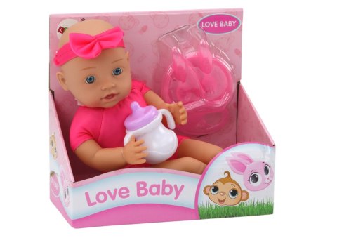 Lalka Bobas Opaska Akcesoria Do Karmienia Różowa LEAN Toys Lalka Bobas Opaska Akcesoria Do Karmienia Różowa LEAN Toys