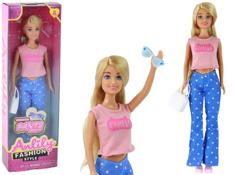Lalka Dla Dzieci Anlily Długie Blond Włosy Torebka Okulary Różowa Bluzka LEAN Toys Lalka Dla Dzieci Anlily Długie Blond Włosy Torebka Okulary Różowa Bluzka LEAN Toys