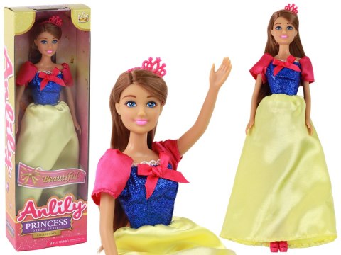 Lalka Dla Dzieci Anlily Księżniczka Długie Ciemne Włosy Żółta Sukienka LEAN Toys Lalka Dla Dzieci Anlily Księżniczka Długie Ciemne Włosy Żółta Sukienka LEAN Toys