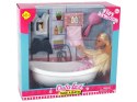 Lalka Dla Dzieci Długie Blond Włosy Szlafrok Różowy Wanna Łazienka LEAN Toys Lalka Dla Dzieci Długie Blond Włosy Szlafrok Różowy Wanna Łazienka LEAN Toys