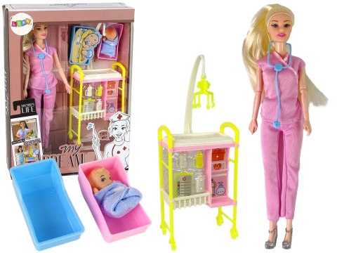 Lalka Dla Dzieci Lekarz Długie Włosy Akcesoria LEAN Toys Lalka Dla Dzieci Lekarz Długie Włosy Akcesoria LEAN Toys
