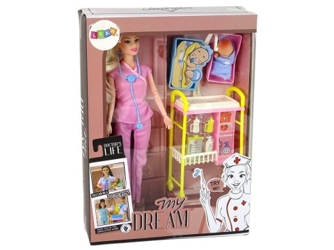 Lalka Dla Dzieci Lekarz Długie Włosy Akcesoria LEAN Toys Lalka Dla Dzieci Lekarz Długie Włosy Akcesoria LEAN Toys