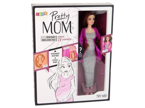Lalka Dla Dzieci W Ciąży Długie Włosy Akcesoria LEAN Toys Lalka Dla Dzieci W Ciąży Długie Włosy Akcesoria LEAN Toys