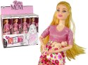 Lalka Dla Dzieci W Ciąży Różowa Sukienka Kwiaty LEAN Toys Lalka Dla Dzieci W Ciąży Różowa Sukienka Kwiaty LEAN Toys