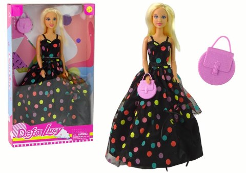 Lalka Lucy Sukienka Czarna Kropki Długa LEAN Toys Lalka Lucy Sukienka Czarna Kropki Długa LEAN Toys