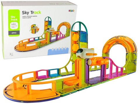 Magnetyczne Klocki Konstrukcyjne Podniebny Tor 61 Elementów LEAN Toys Magnetyczne Klocki Konstrukcyjne Podniebny Tor 61 Elementów LEAN Toys