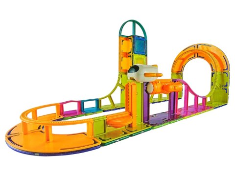 Magnetyczne Klocki Konstrukcyjne Podniebny Tor 61 Elementów LEAN Toys Magnetyczne Klocki Konstrukcyjne Podniebny Tor 61 Elementów LEAN Toys
