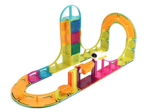 Magnetyczne Klocki Konstrukcyjne Podniebny Tor 61 Elementów LEAN Toys Magnetyczne Klocki Konstrukcyjne Podniebny Tor 61 Elementów LEAN Toys