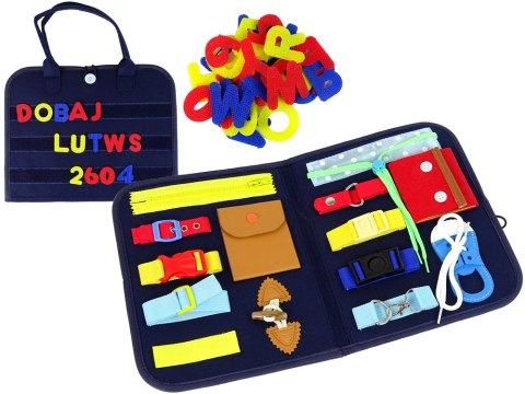 Walizka Tablica Manipulacyjna Sensoryczna Dla Malucha LEAN Toys Walizka Tablica Manipulacyjna Sensoryczna Dla Malucha LEAN Toys