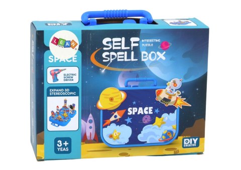 Walizka Zestaw DIY Układanka Klocki Kosmos Wkrętarka 228 ele. LEAN Toys Walizka Zestaw DIY Układanka Klocki Kosmos Wkrętarka 228 ele. LEAN Toys