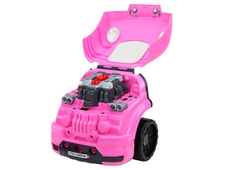 Warsztat Silnik Auto Do Rozkręcania Zestaw Majsterkowicza Różowy LEAN Toys Warsztat Silnik Auto Do Rozkręcania Zestaw Majsterkowicza Różowy LEAN Toys
