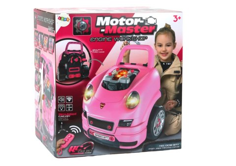 Warsztat Silnik Auto Do Rozkręcania Zestaw Majsterkowicza Różowy LEAN Toys Warsztat Silnik Auto Do Rozkręcania Zestaw Majsterkowicza Różowy LEAN Toys